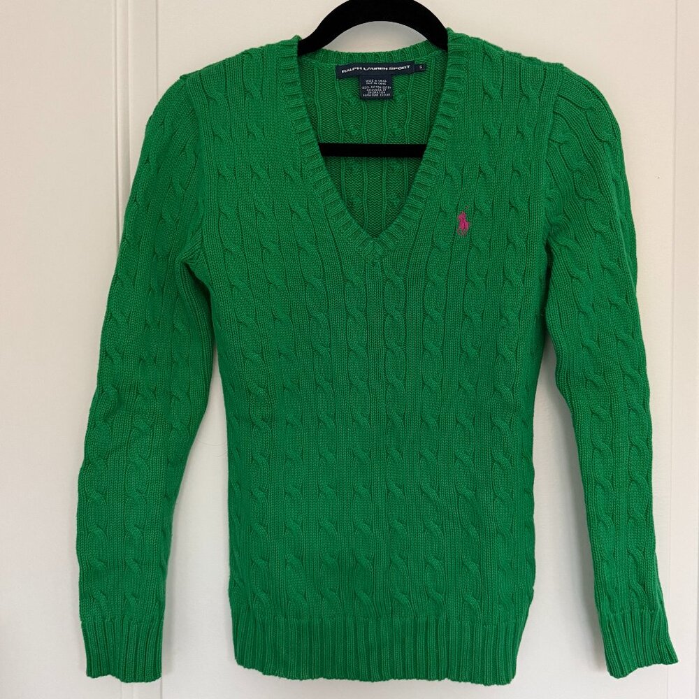 Ralph Lauren Women's Polo Ribbed V-neck Sweater